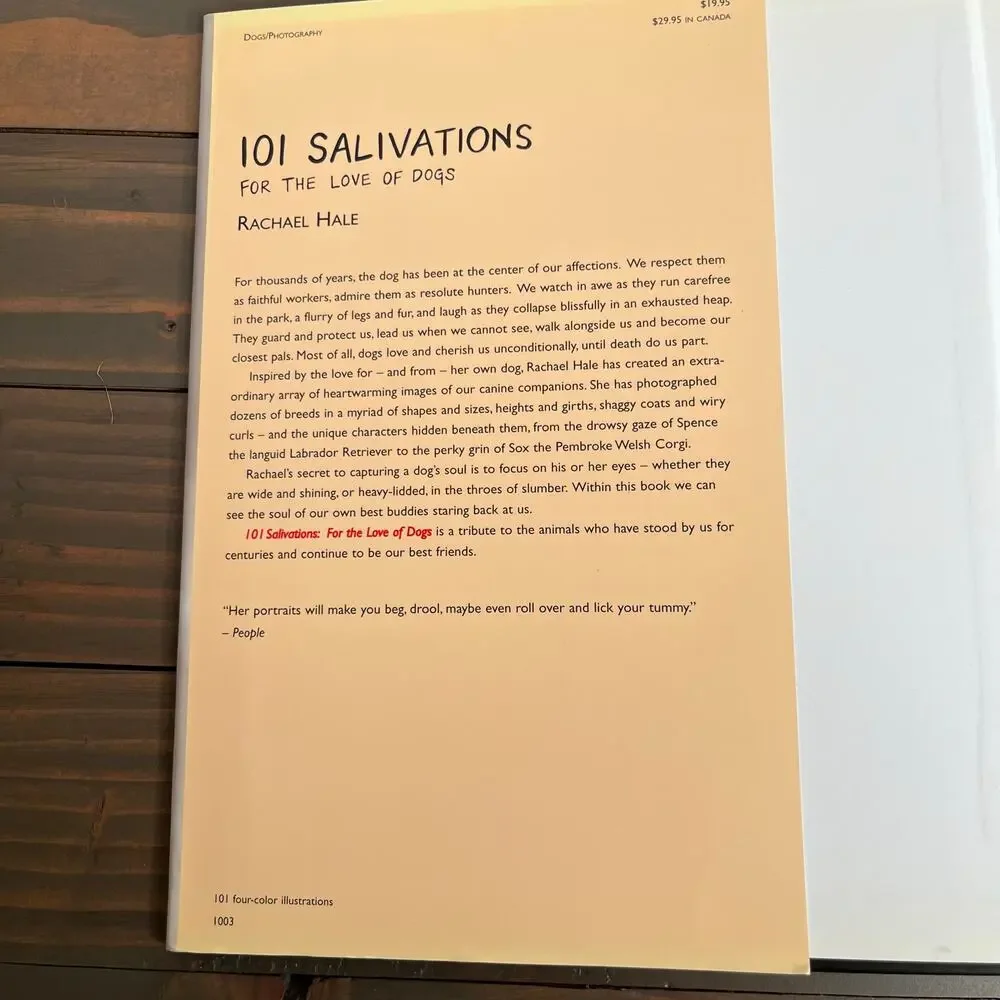 101 Salvations For The Love Of Dogs by Rachael Hale Hardcover Bulfinch Press